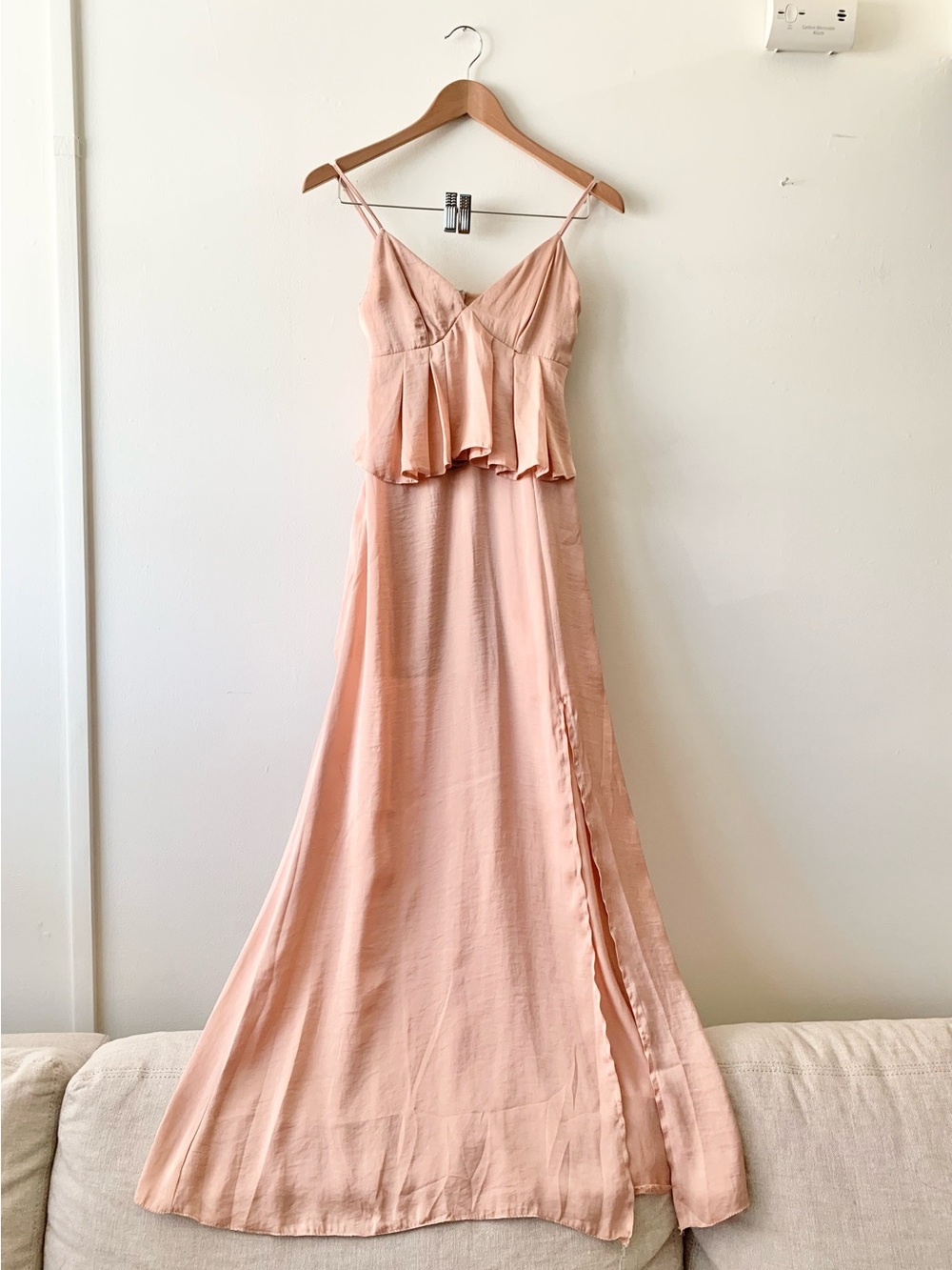 NEW ASOS Petite Peach Maxi Satin Dress